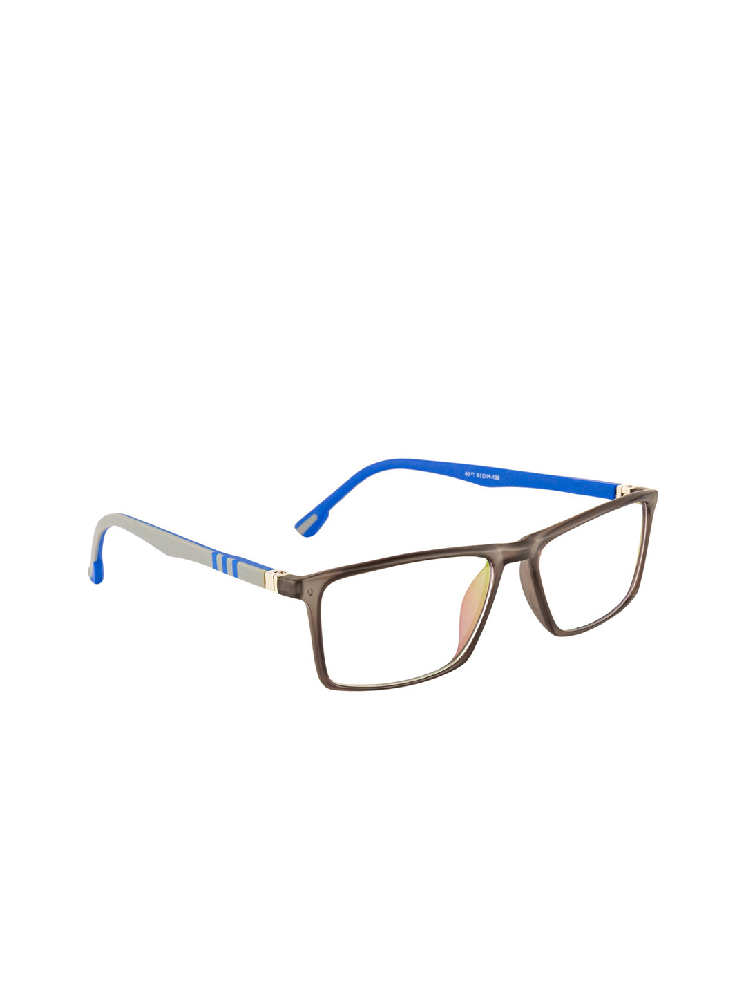 Gold Berg Unisex Grey & Blue Full Rim Rectangle Frames Eyeglasses