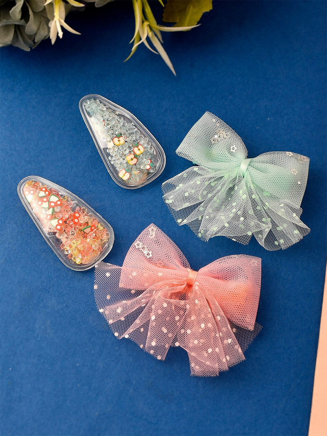 Silvermerc Designs Girls Multi Color Set Of 4 Alligator Hair Clips