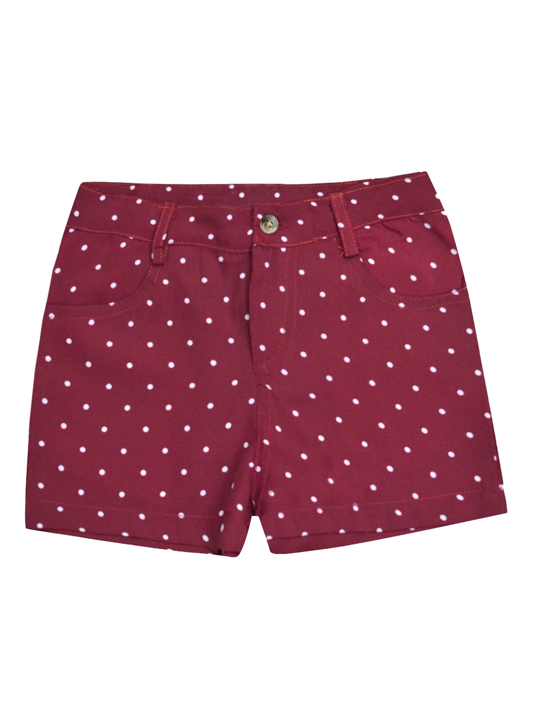A T U N Girls Maroon Printed Shorts
