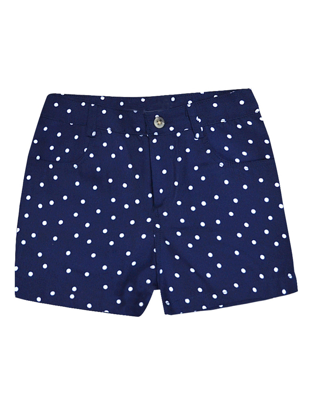 A T U N Girls Navy Blue Printed Shorts