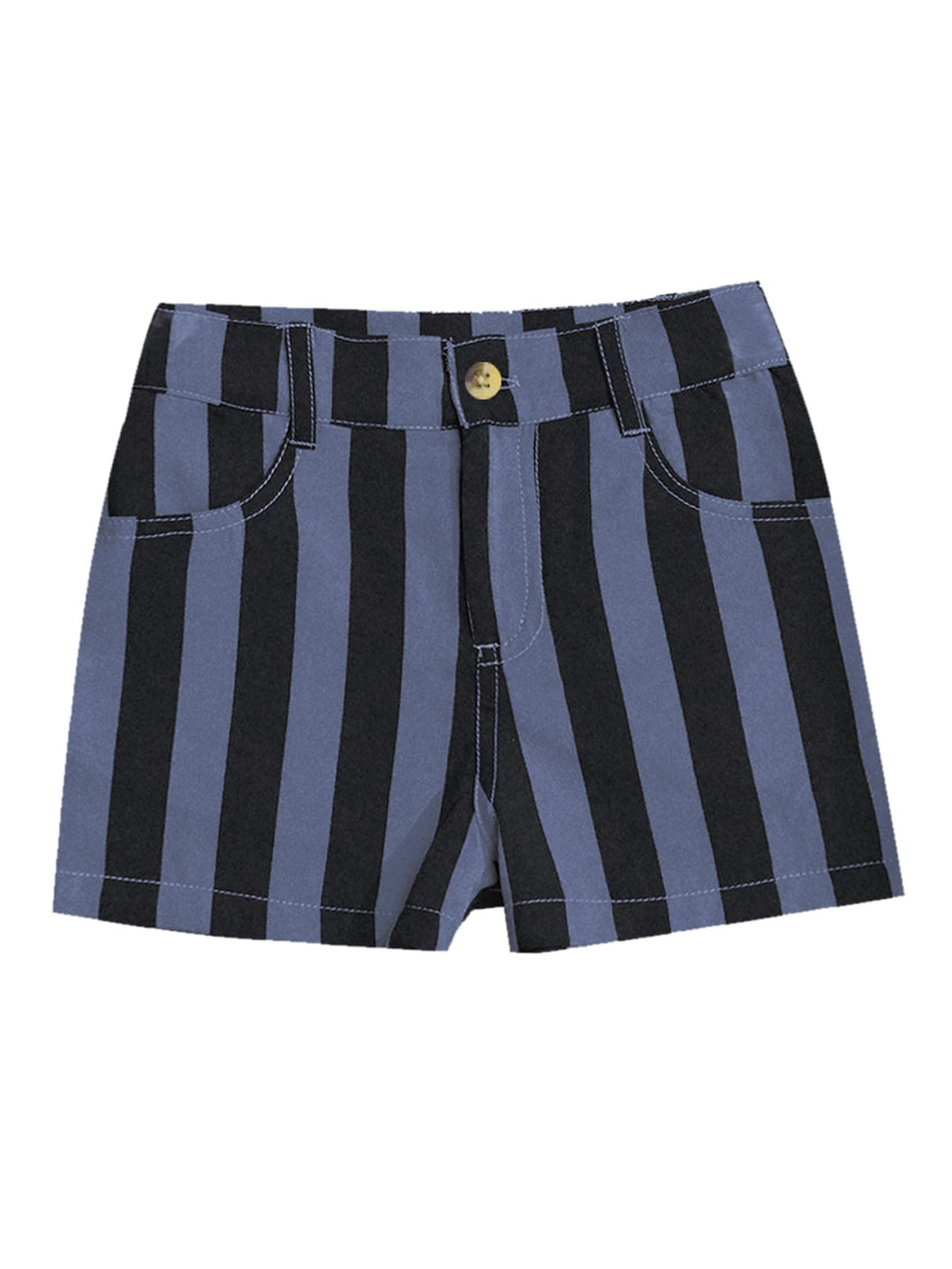 A T U N Girls Grey Striped Dora Shorts