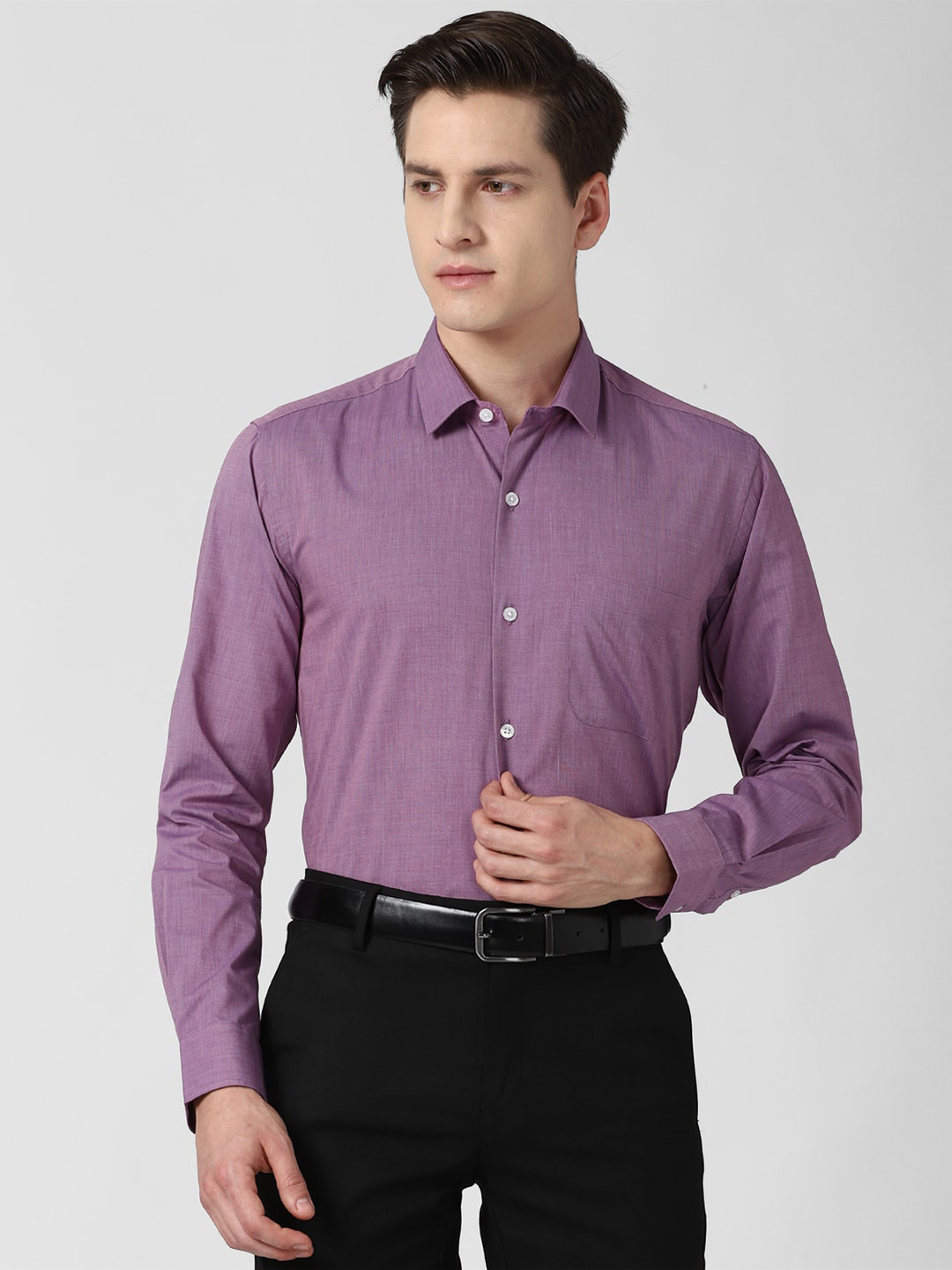 Peter England Men Purple Formal Shirt