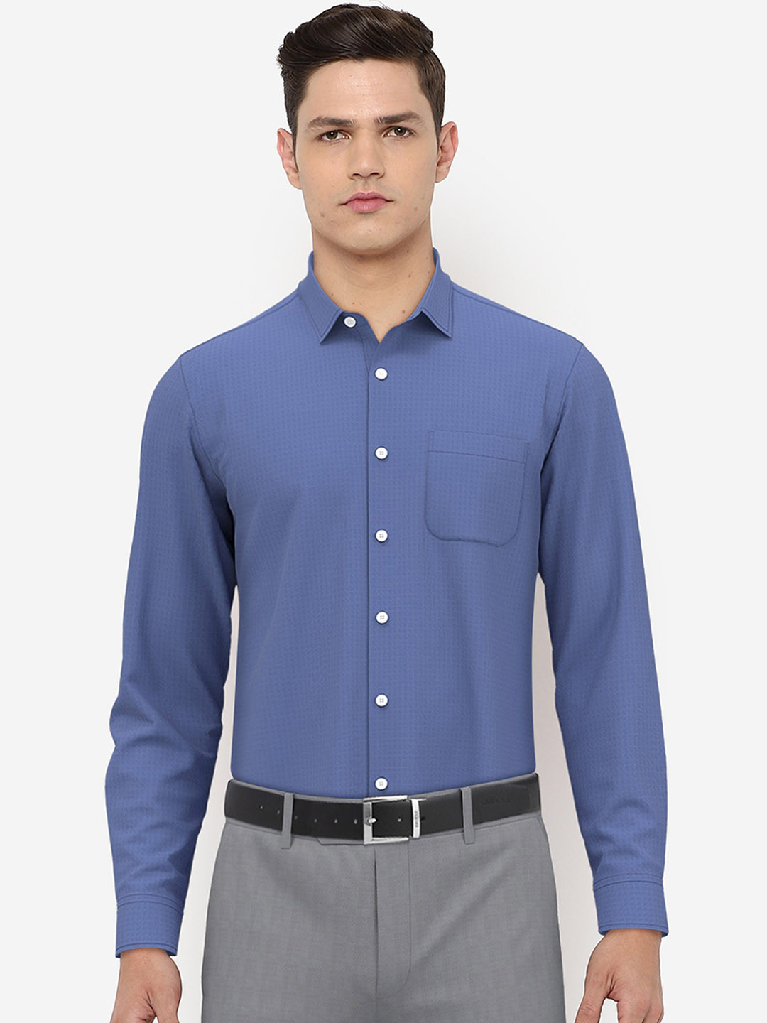Peter England Men Blue Formal Shirt