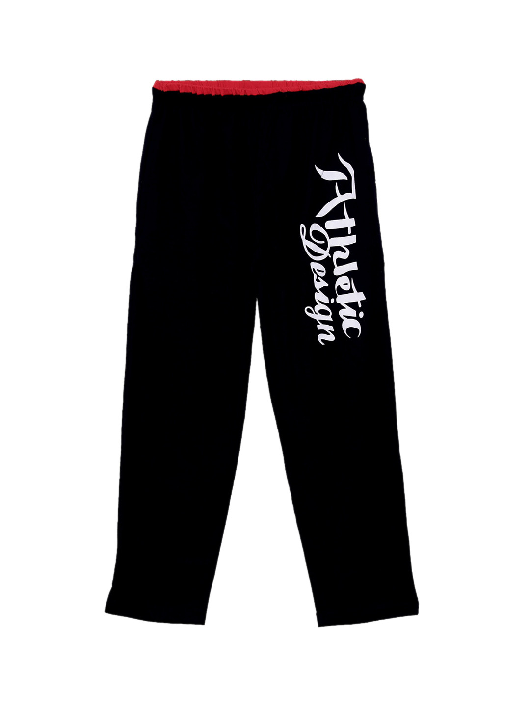 Fashionable Boys Black Printed Pure Cotton Track Pants