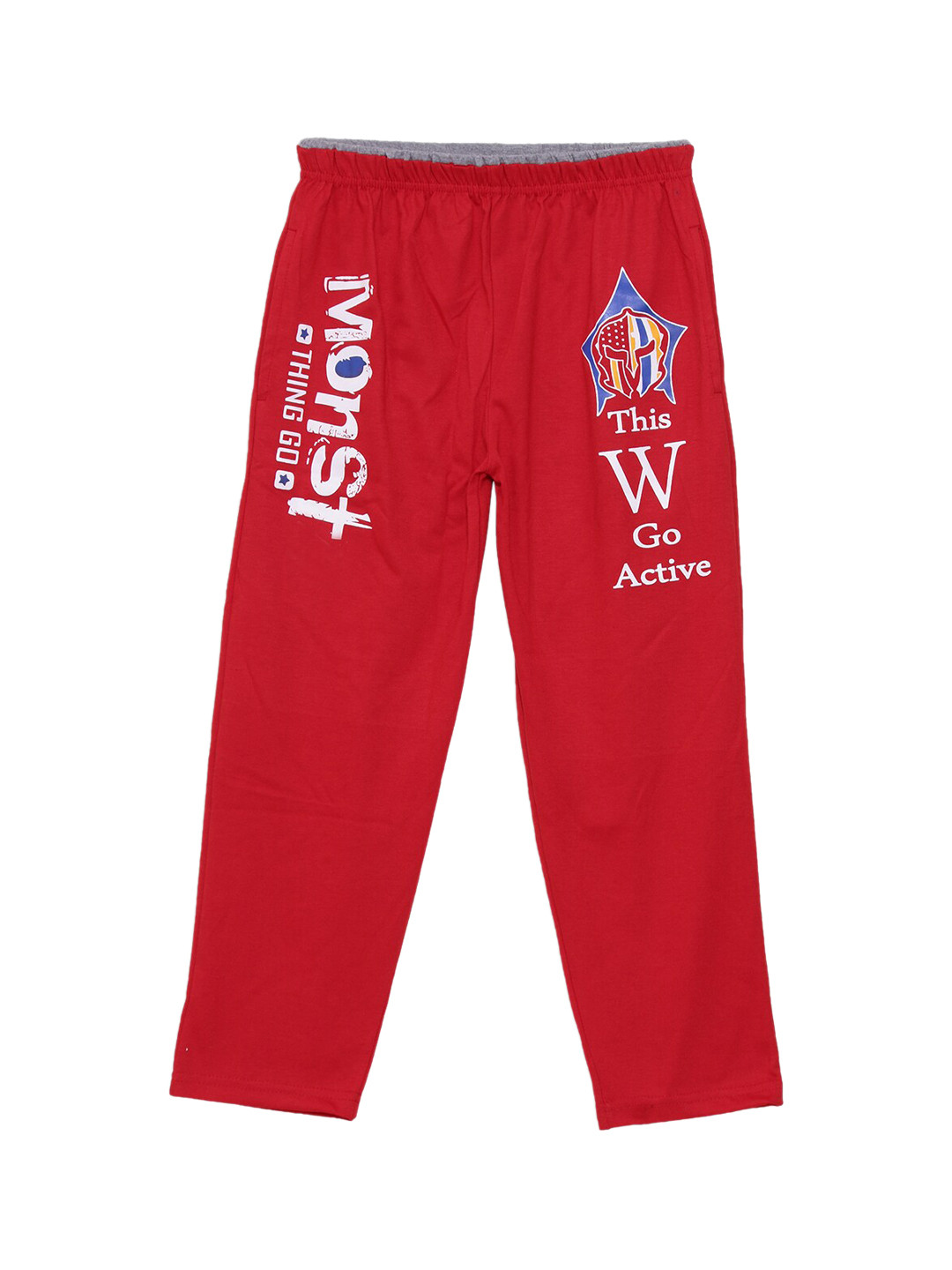 Fashionable Boys Orange Printed Track Pants