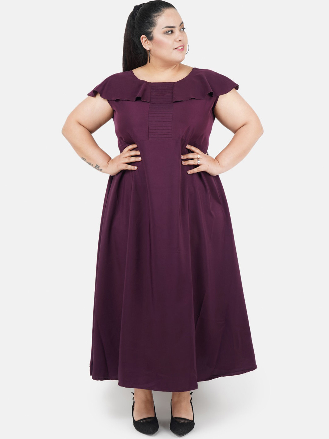 Indietoga Purple Plus Size Crepe Maxi Dress