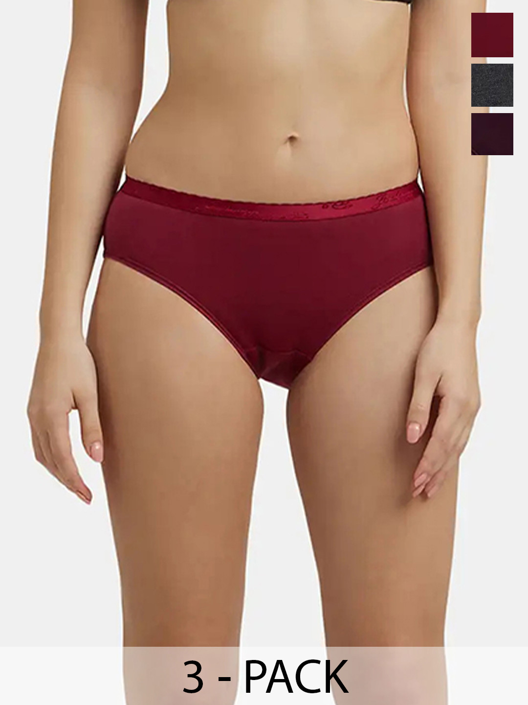 Jockey Pack of 3 High Coverage Super Combed Cotton StayFresh Hipster-1523