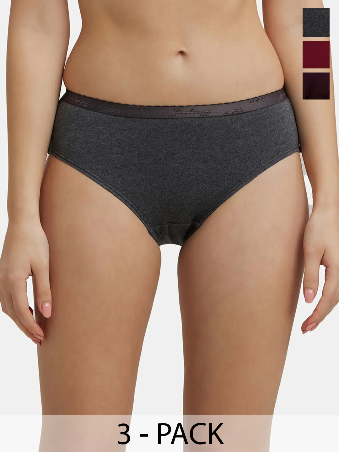 Jockey Pack of 3 High Coverage Super Combed Cotton StayFresh Hipster-1523