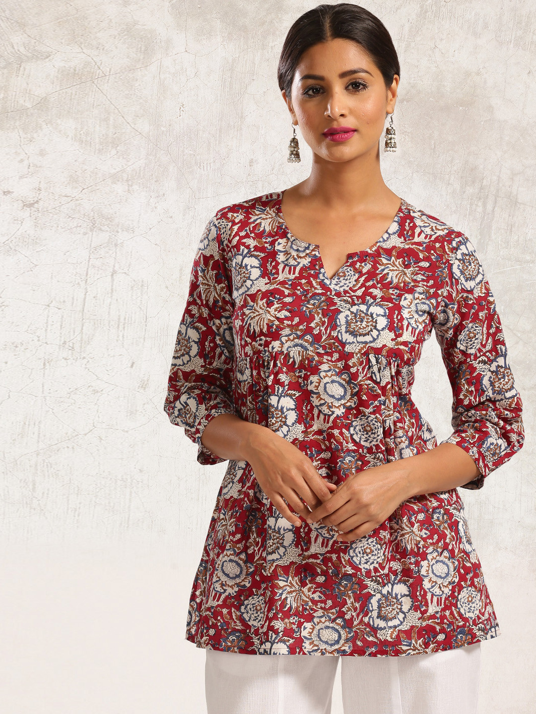 Floral Printed Kurti Limeroad Online Kurti Buy Anouk Red Floral