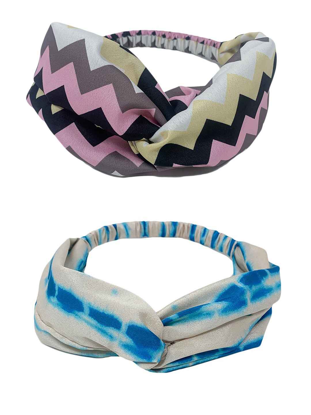 Mint & Oak Women White & Pink Set of 2 Hairband