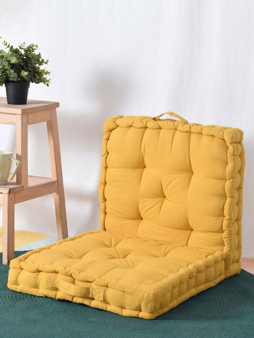 BLANC9 Set Of 2 Beige Square Floor Cushion