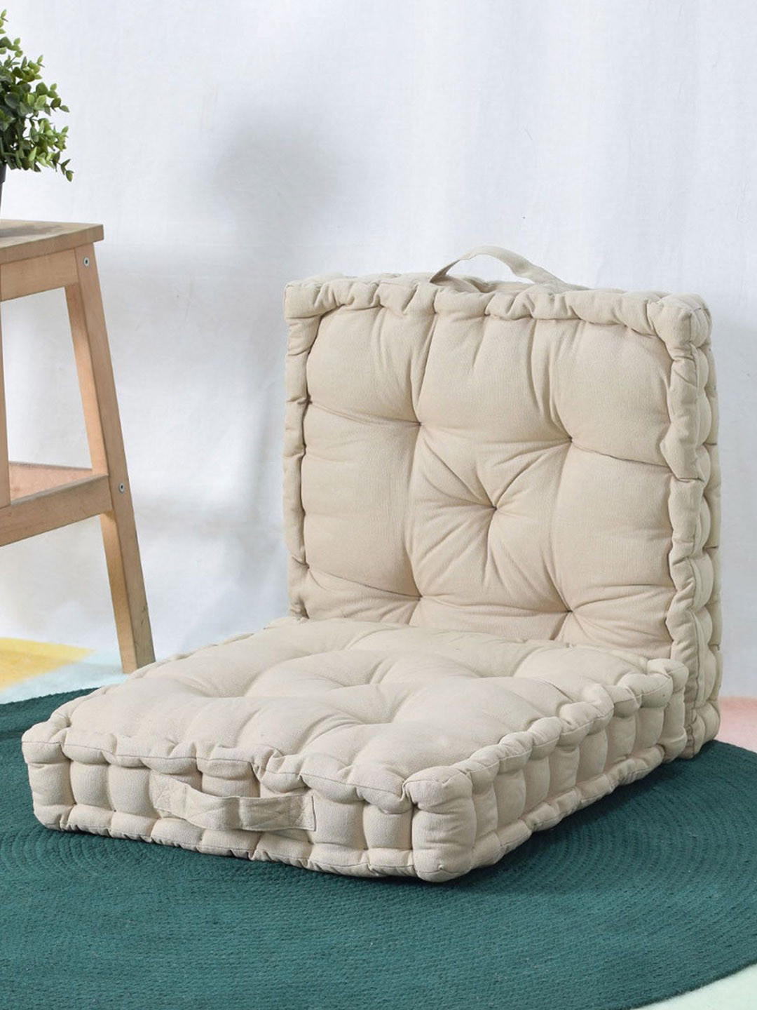 BLANC9 Beige Set Of 2 Matlas Square-Shaped Floor Cushion