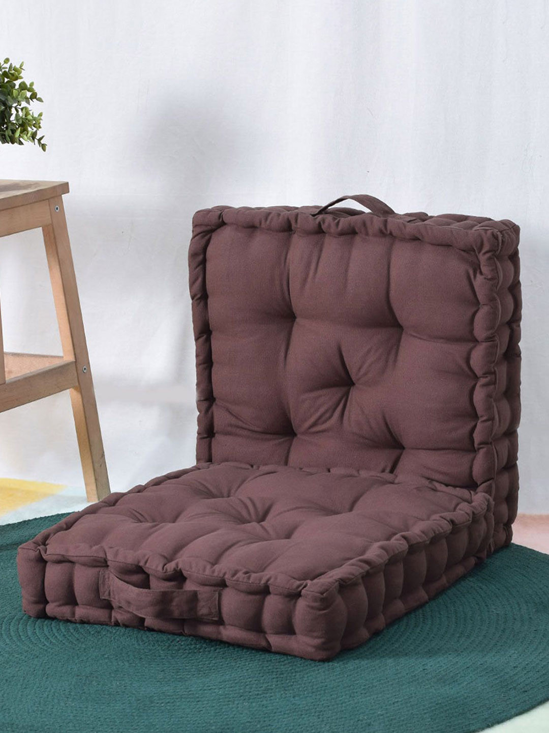 BLANC9 Coffee Brown Set Of 2 Matlas Square-Shaped Floor Cushion