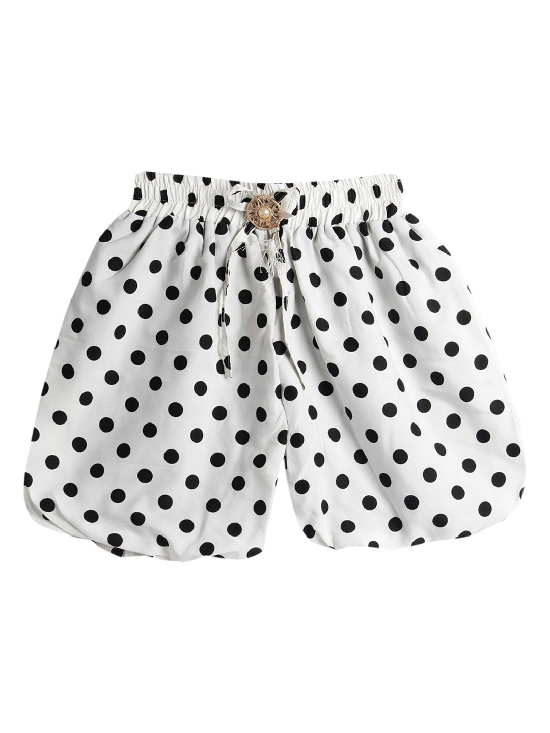 Fashionable Girls White Printed Shorts