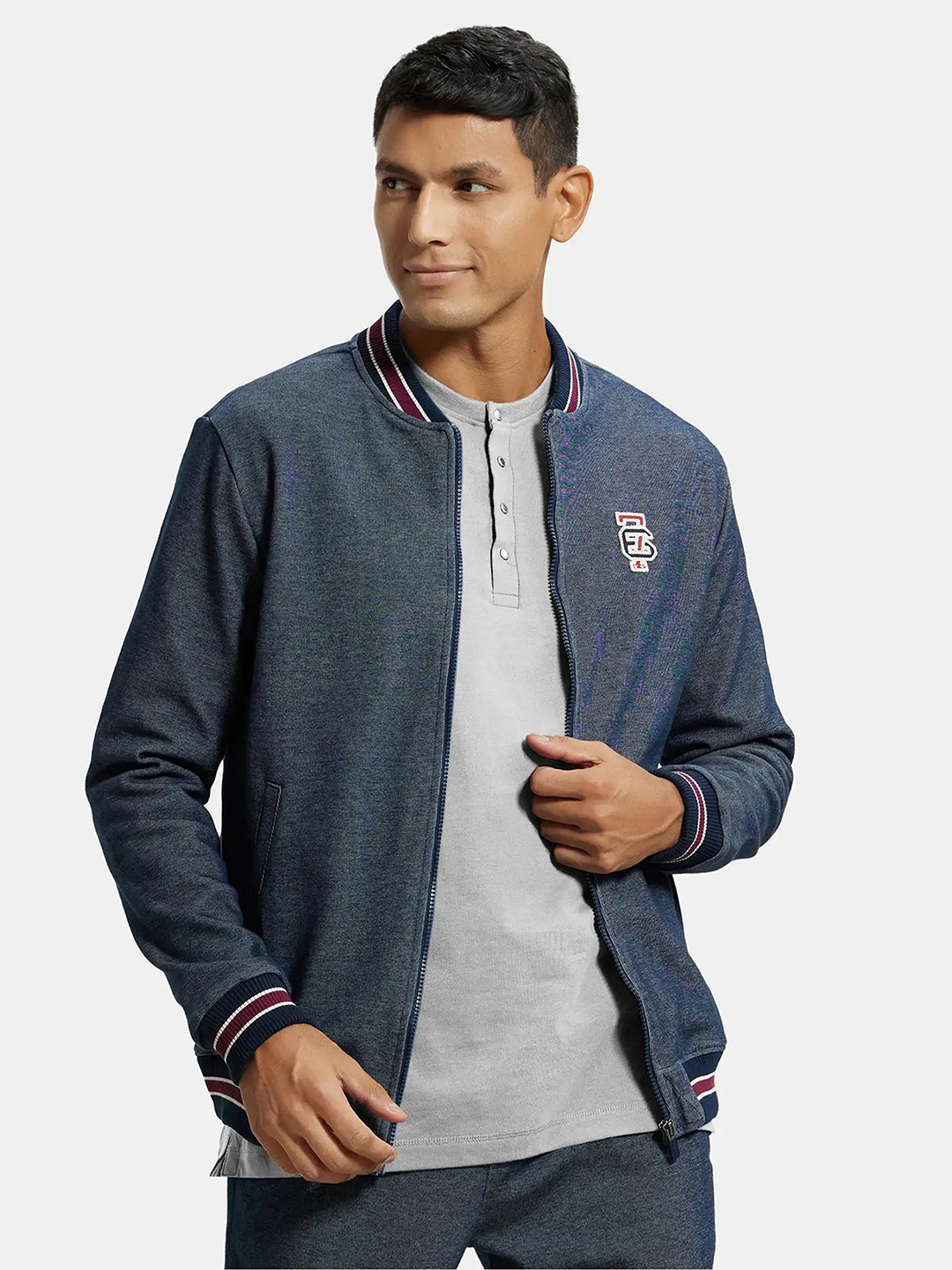 Jockey Combed Cotton Rich Jacket with Ribbed Cuffs-UM35