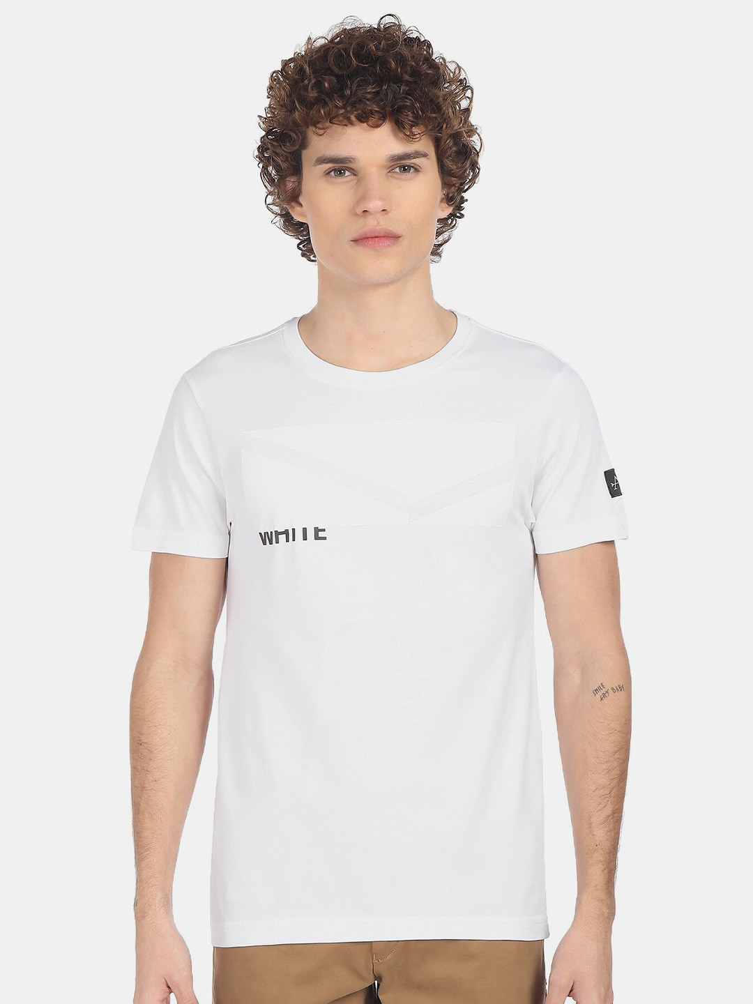 Arrow Men White T-shirt