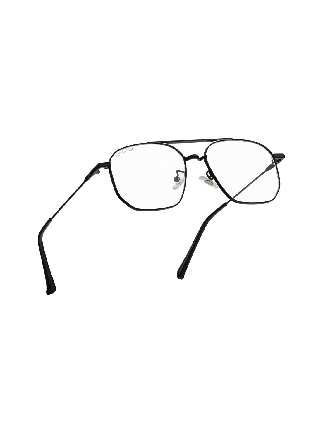 ROYAL SON Unisex Black Solid Full Rim Square Frames with Blue Ray Cut Lens