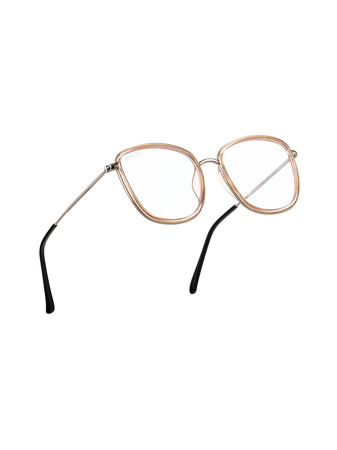 ROYAL SON Unisex Brown Full Rim Blue Ray Cut Lens Square Frames