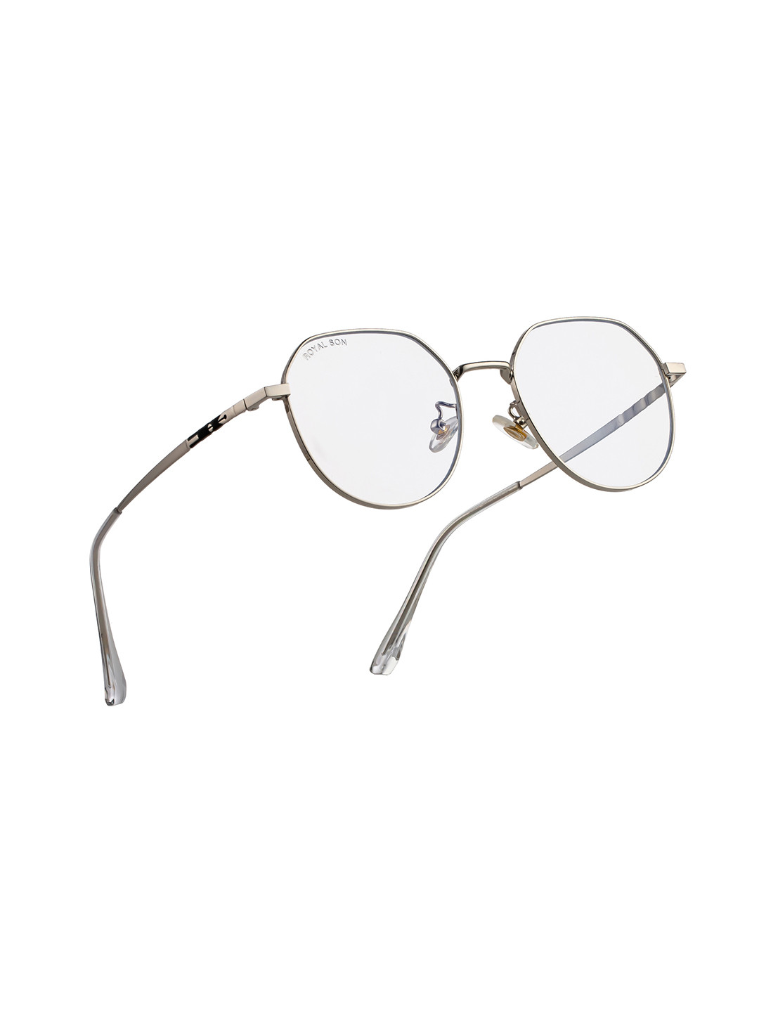 ROYAL SON Unisex Silver-Toned Full Rim Blue Ray Cut Lens Round Frames