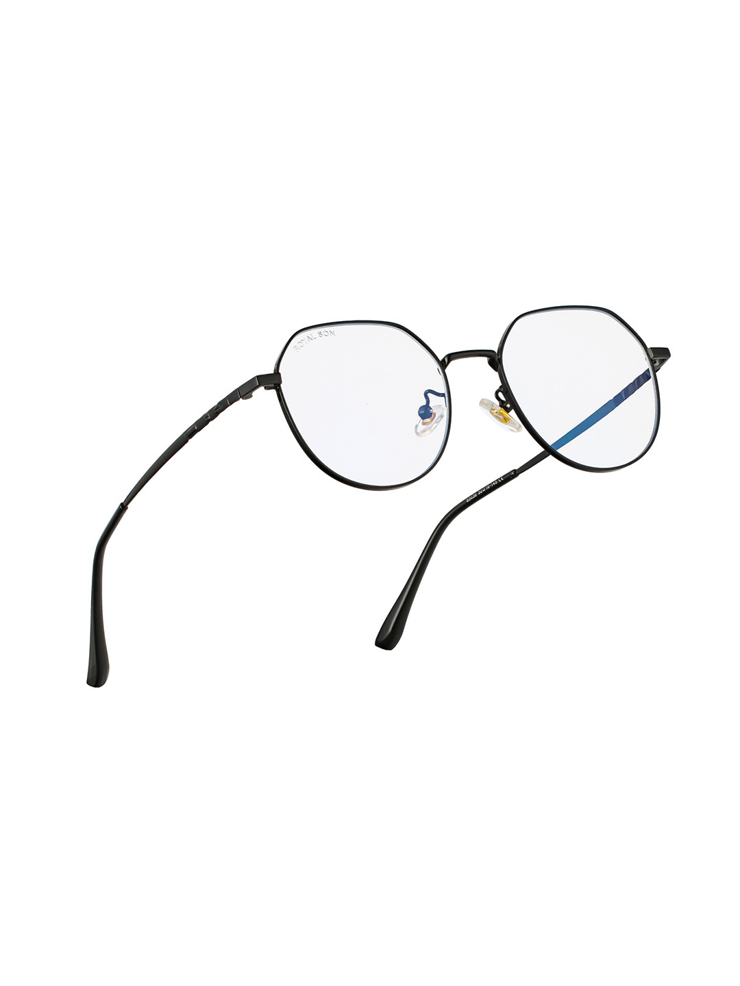 ROYAL SON Unisex Black Solid Full Rim Round Frames with Blue Ray Cut Lens SF0018