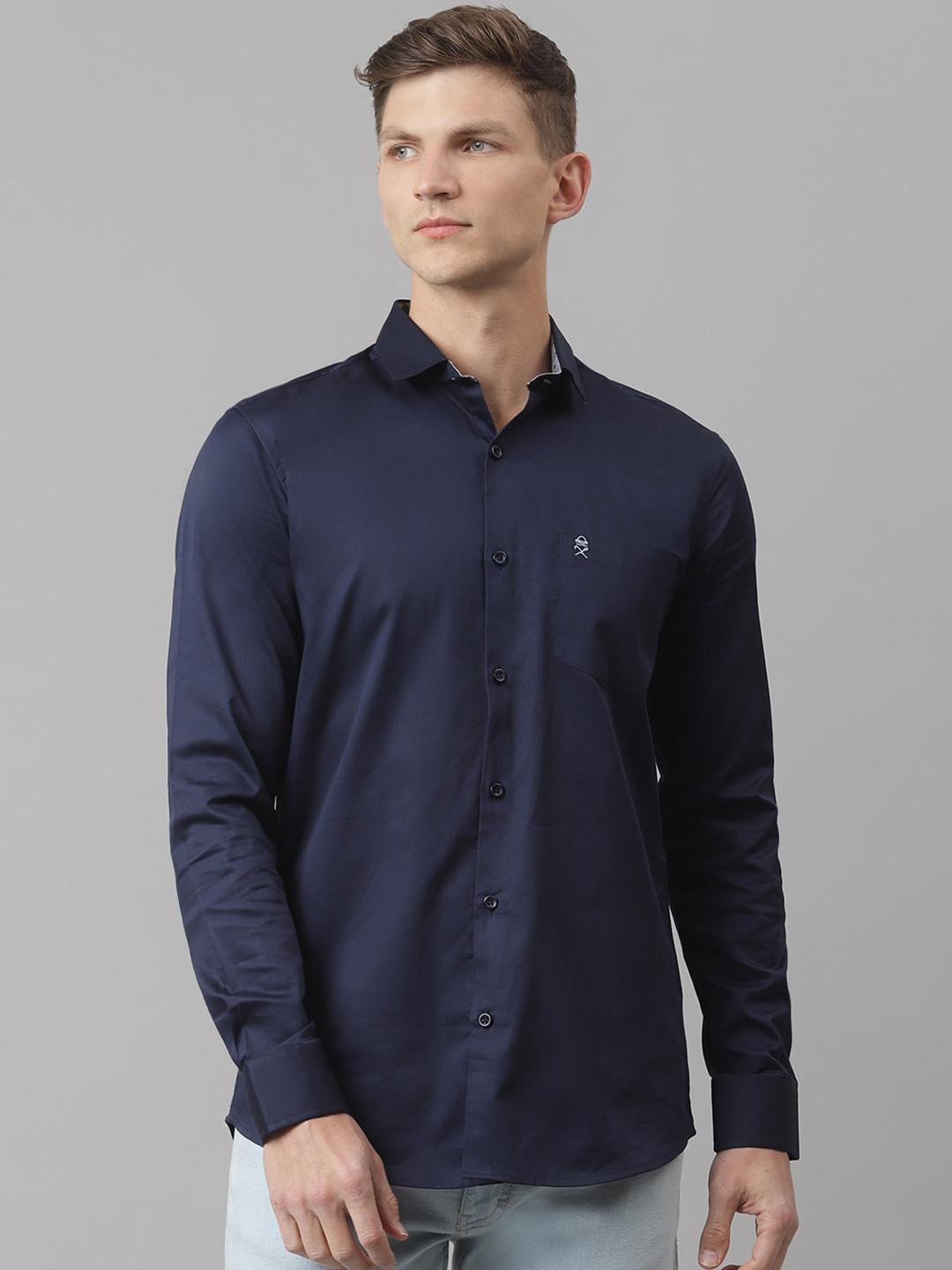 Thomas Scott Men Blue Relaxed Pure Cotton Casual  Shirt
