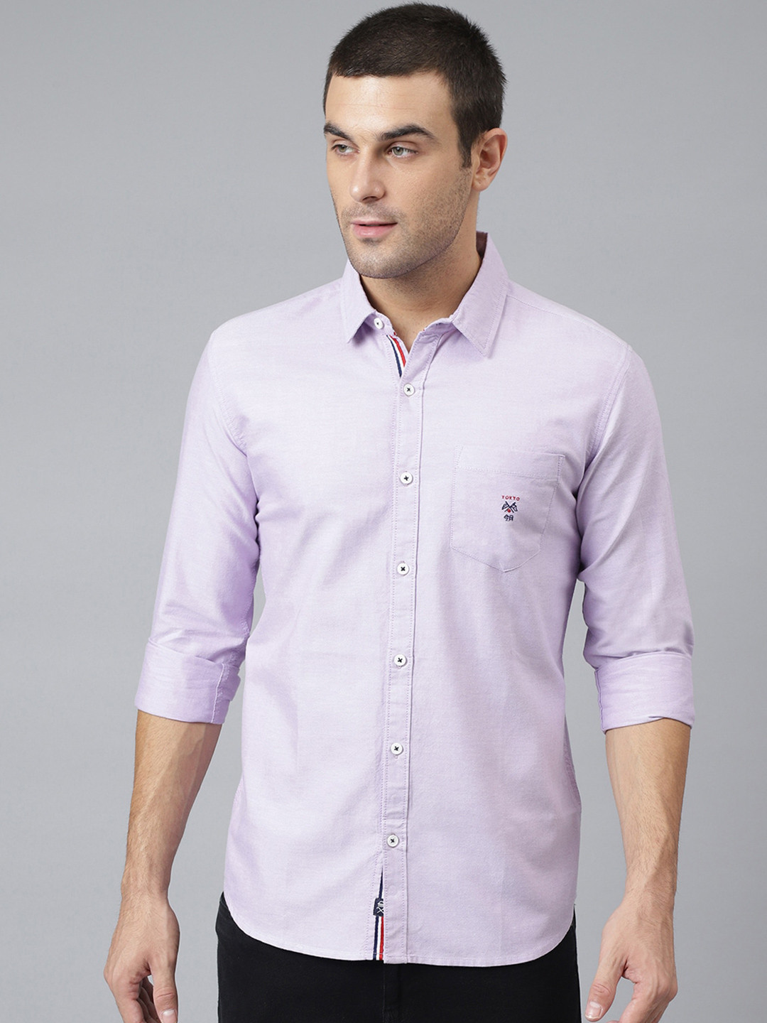 Thomas Scott Men Purple Relaxed Cotton Casual  Shirt
