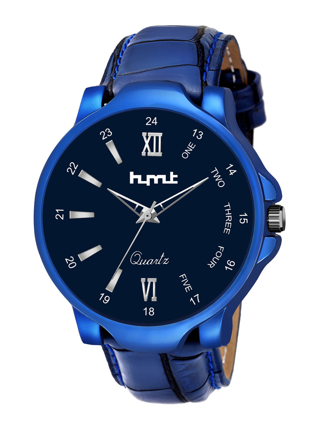 HYMT Men Blue Dial & Blue Leather Straps Analogue Watch HMTY-5008-BLUE