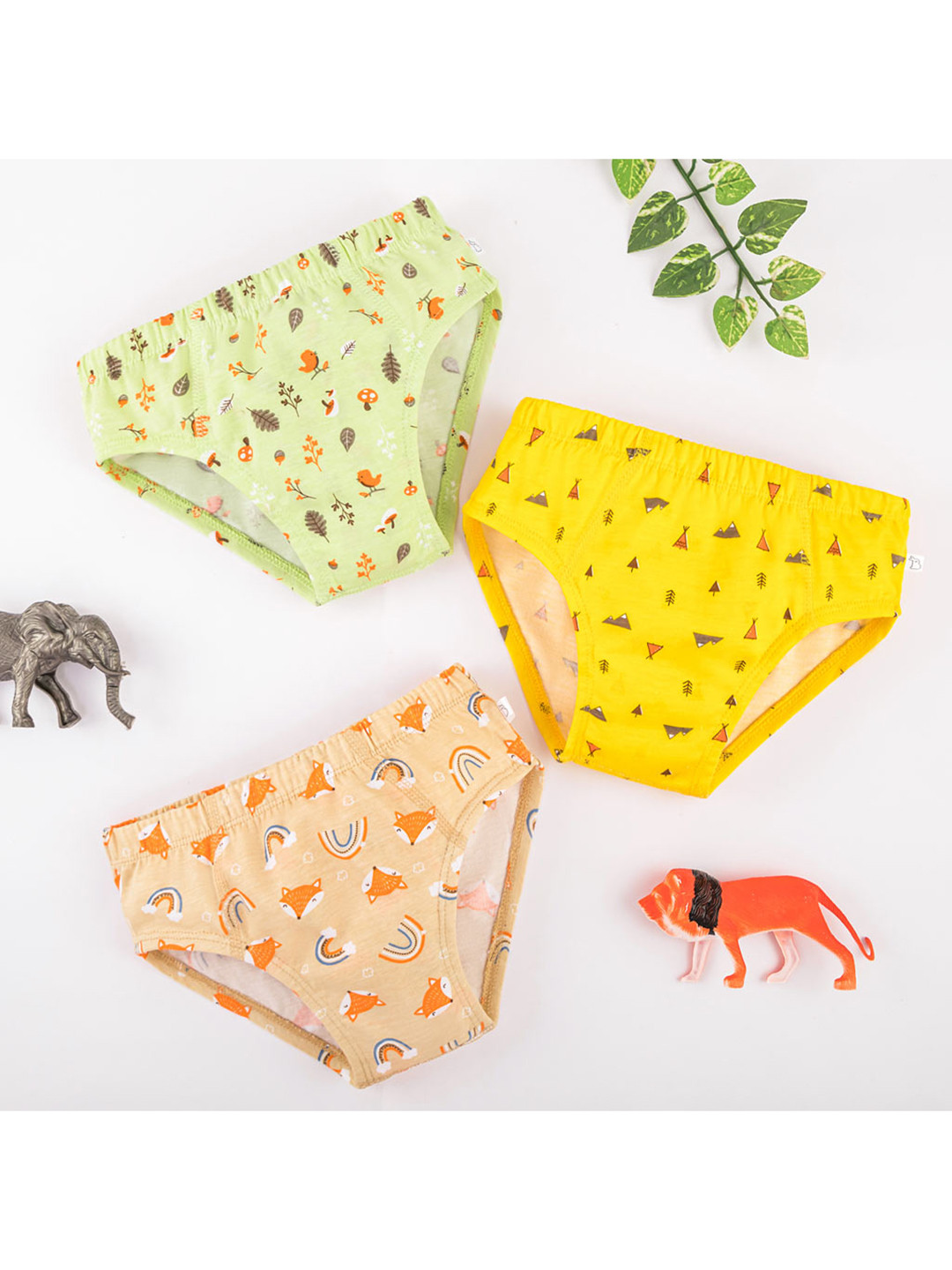 SuperBottoms Boys Pack Of 3 Printed Sustainable Basic Briefs