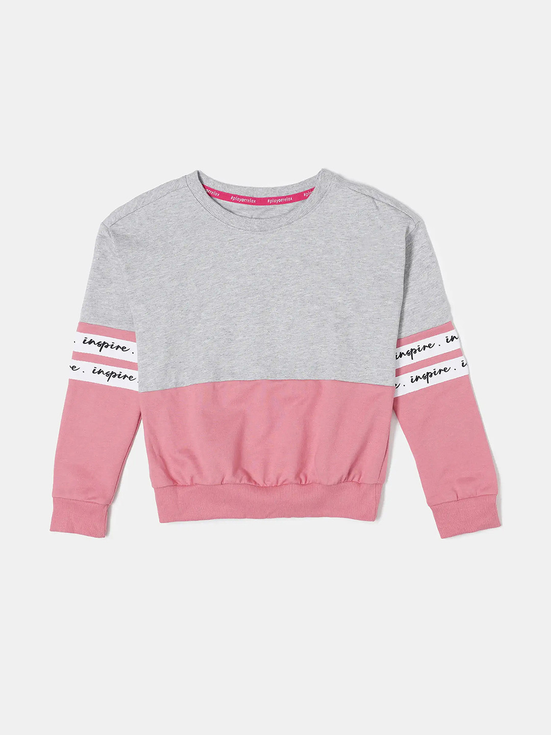 Jockey Girls Super Combed Cotton Relaxed Fit Round Neck Full Sleeve Sweatshirt-AG66