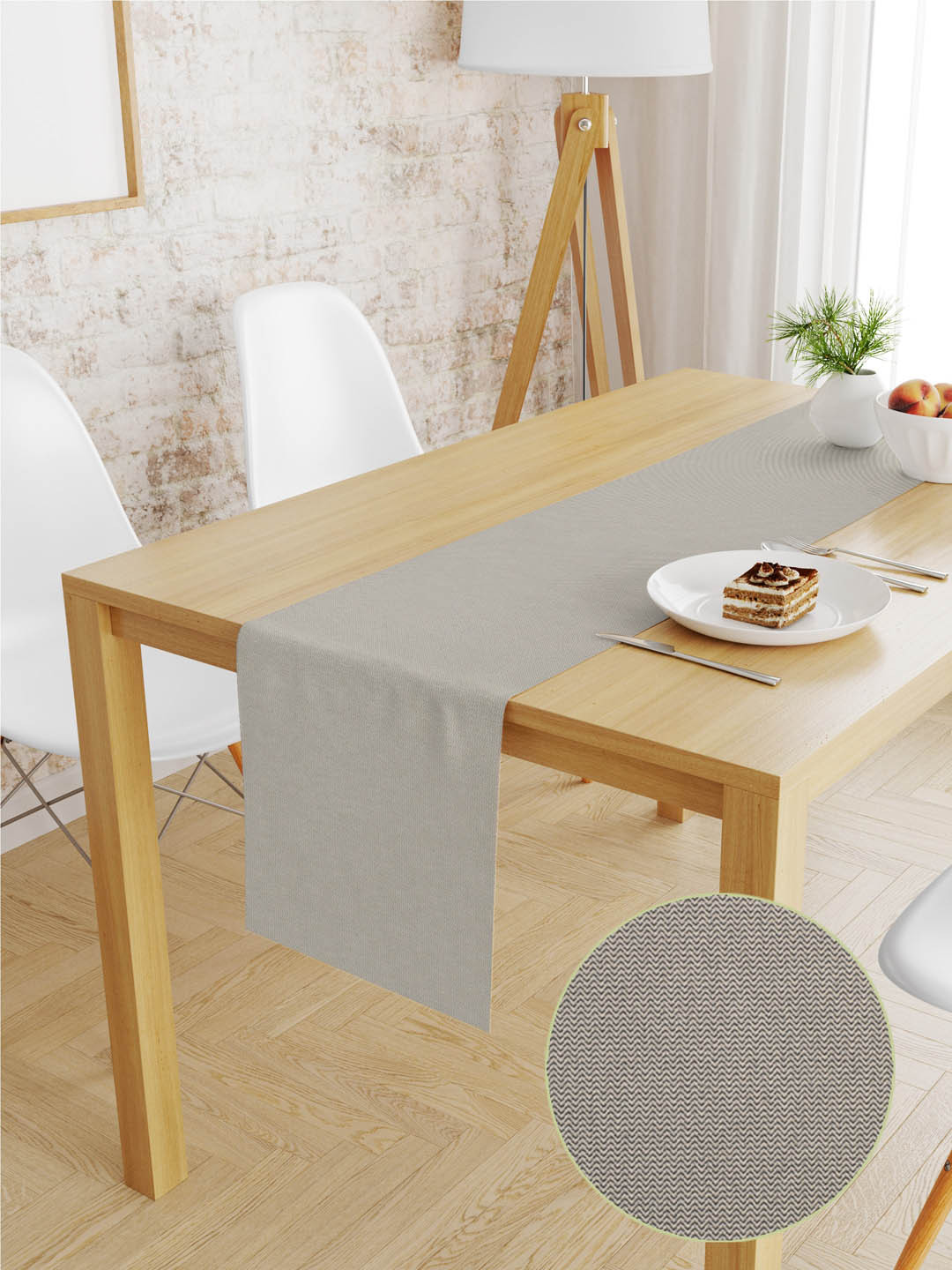 S9home by Seasons Silver Solid 6 Seater Table Runner