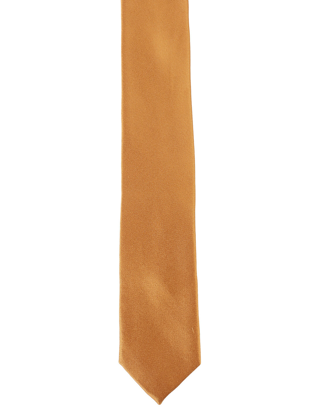 Alvaro Castagnino Men Gold-Toned Solid Skinny Tie