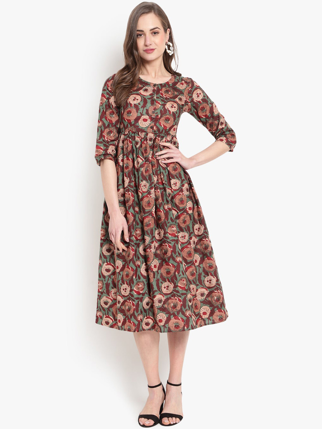 Ashlee Women Multicoloured Floral Printed Anarkali