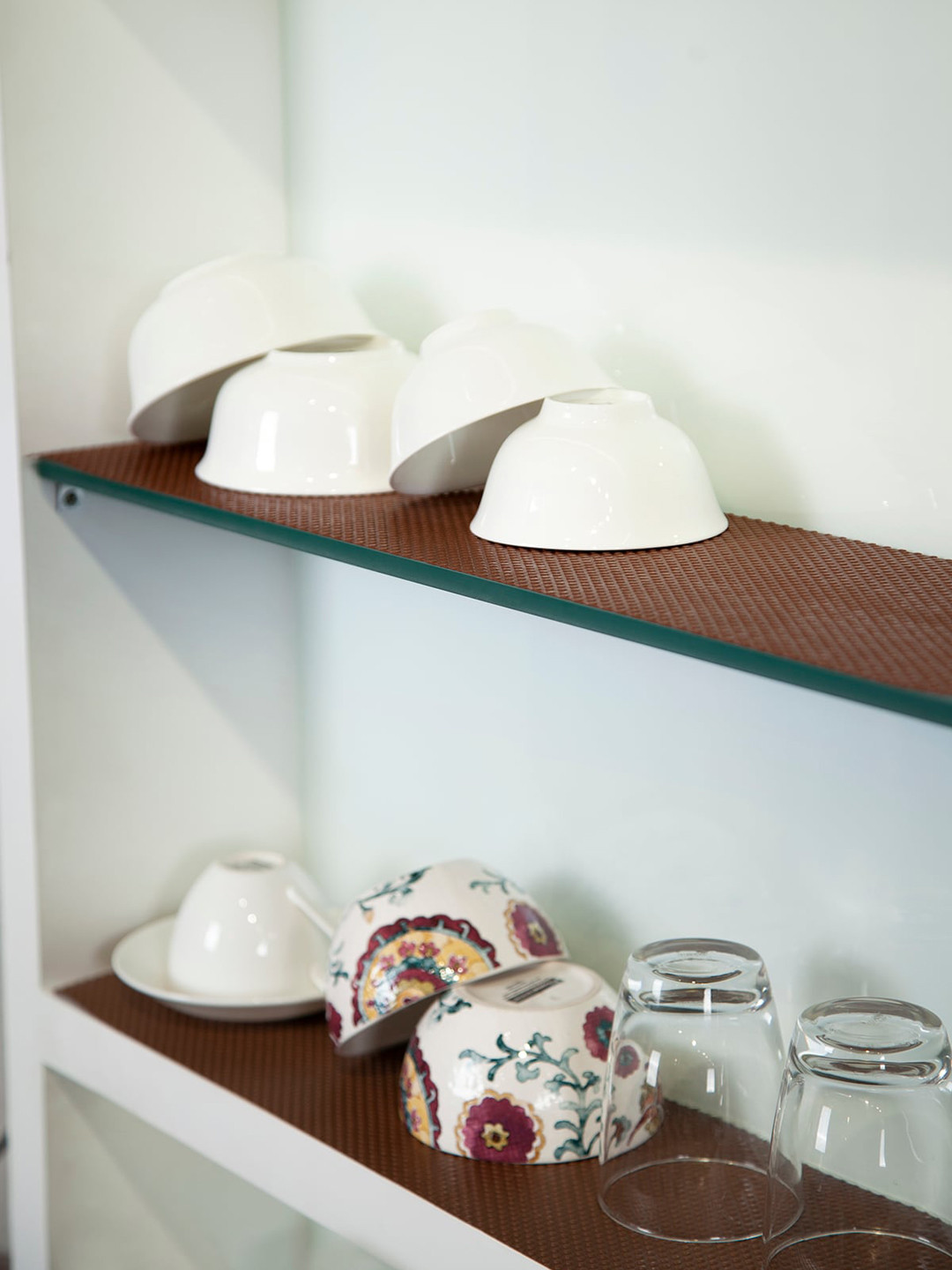 OBSESSIONS Brown Textured Non-Adhesive Drawer & Shelf Liner