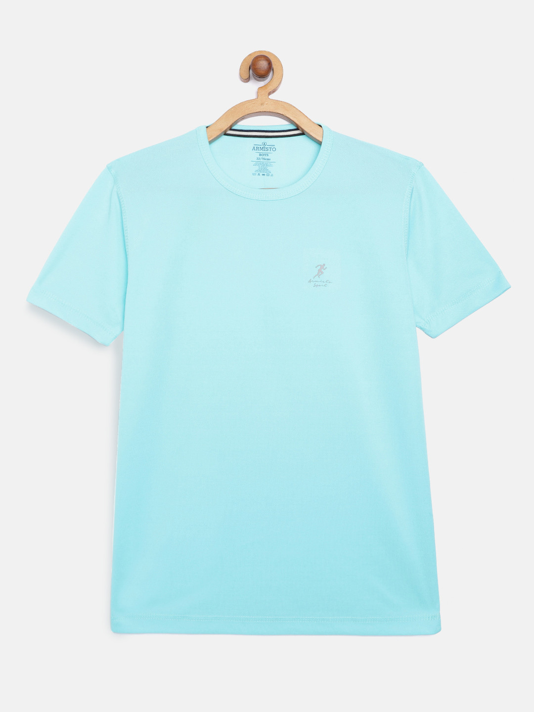 ARMISTO Boys Blue Solid Dri-FIT Cycling T-shirt