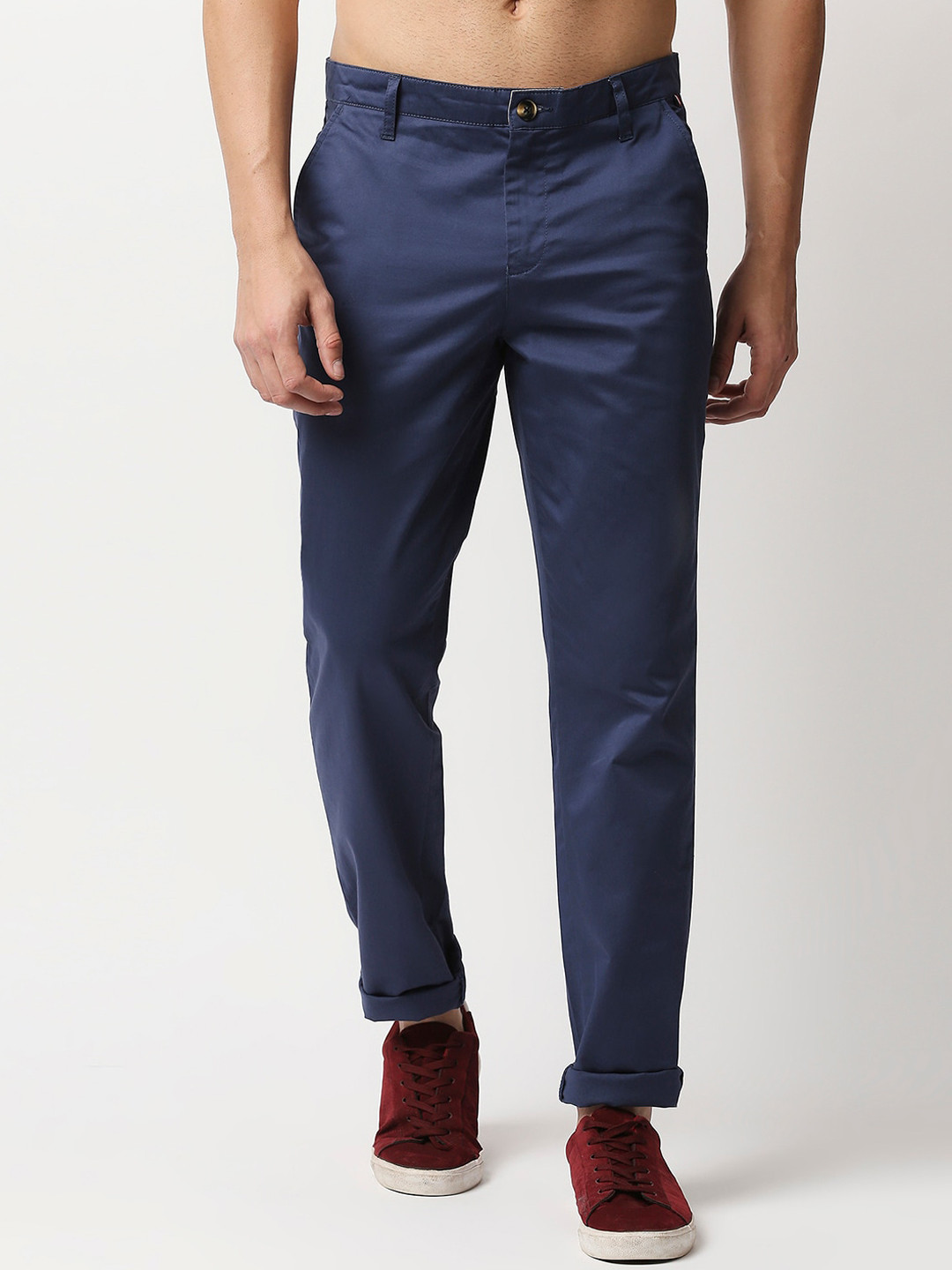 Thomas Scott Men Smart New Millennium Slim Fit Easy Wash Regular Chinos Trousers