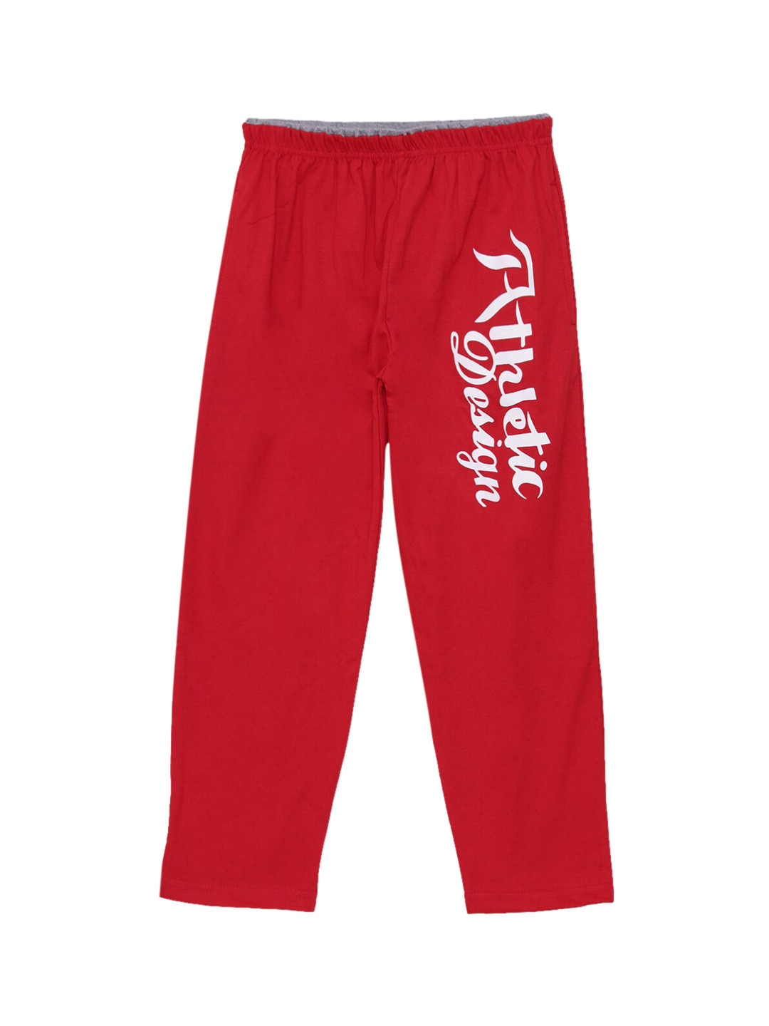 Fashionable Girls Red Printed Pure Cotton Track Pants