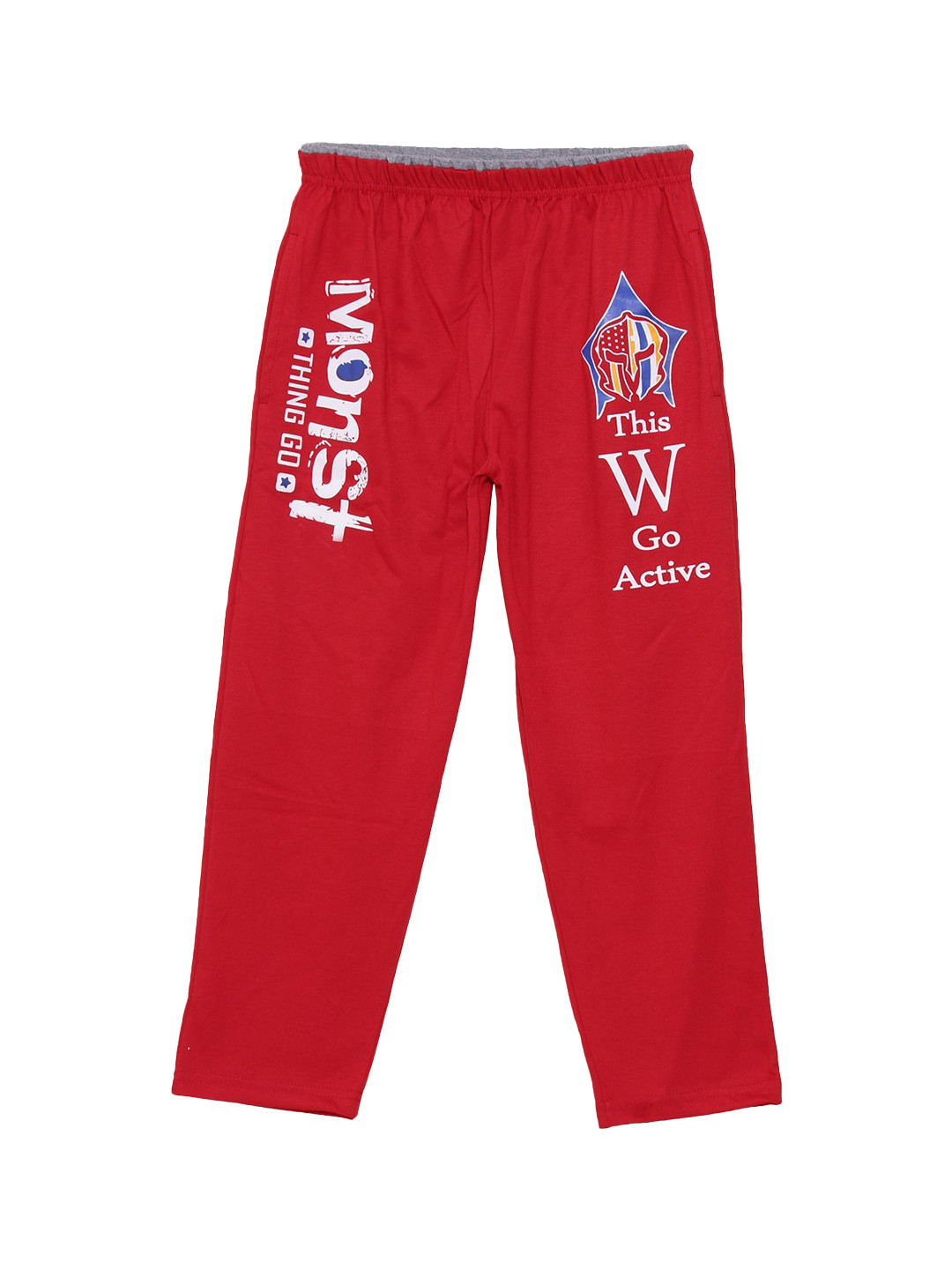 Fashionable Girls Red Pure Cotton Track Pants