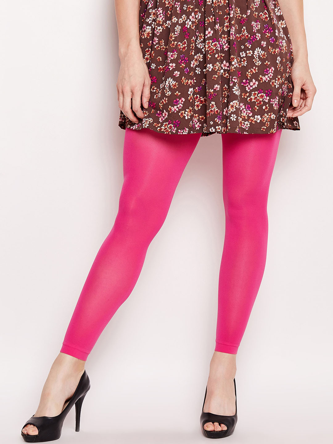 Lebami Women Pink Solid Footless Stockings