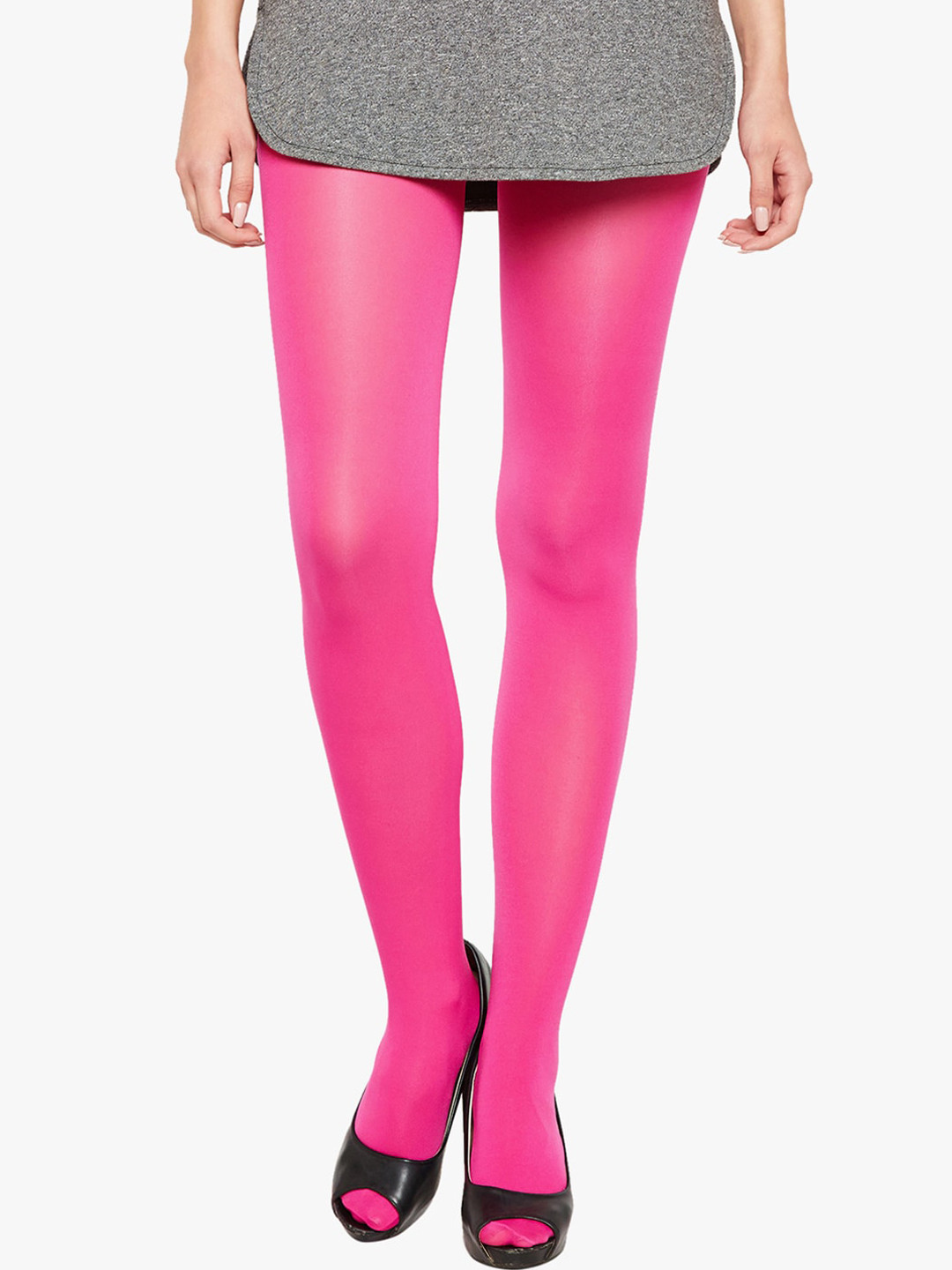 Lebami Womens Pink Opaque Stockings