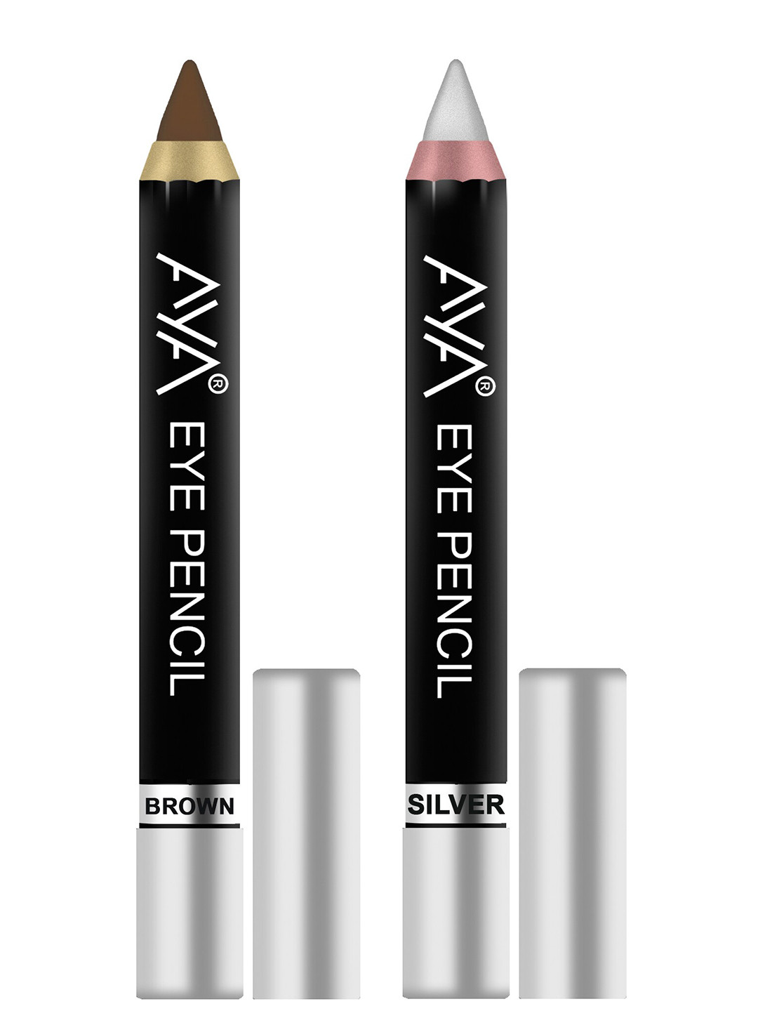 AYA Set of 2 Eye Liner Kajal Pencils in Brown and Silver