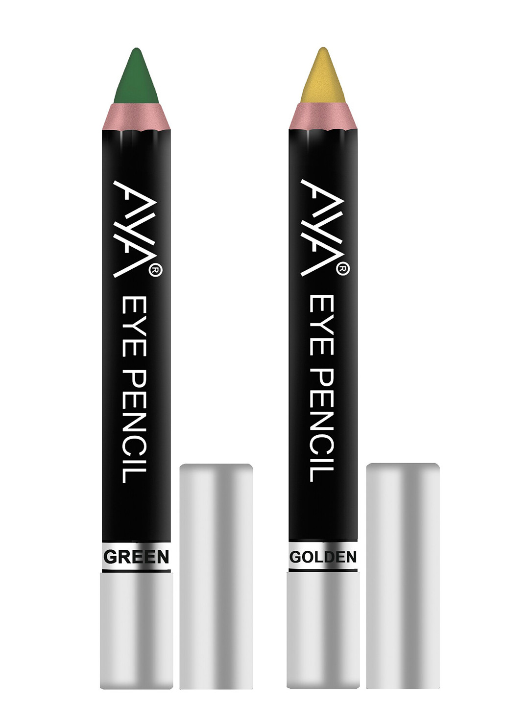 AYA Set of 2 Eye Liner Kajal Pencils in Green and Golden