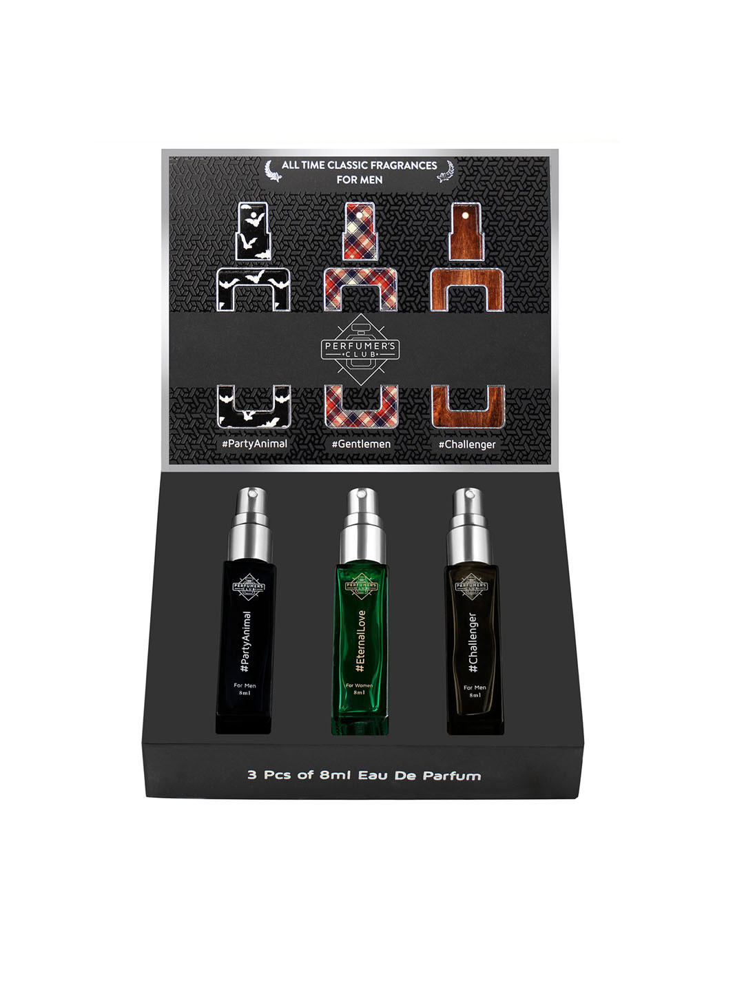 PERFUMERS CLUB Men Set of 3 All Time Classic Fragrances - 8 ml each