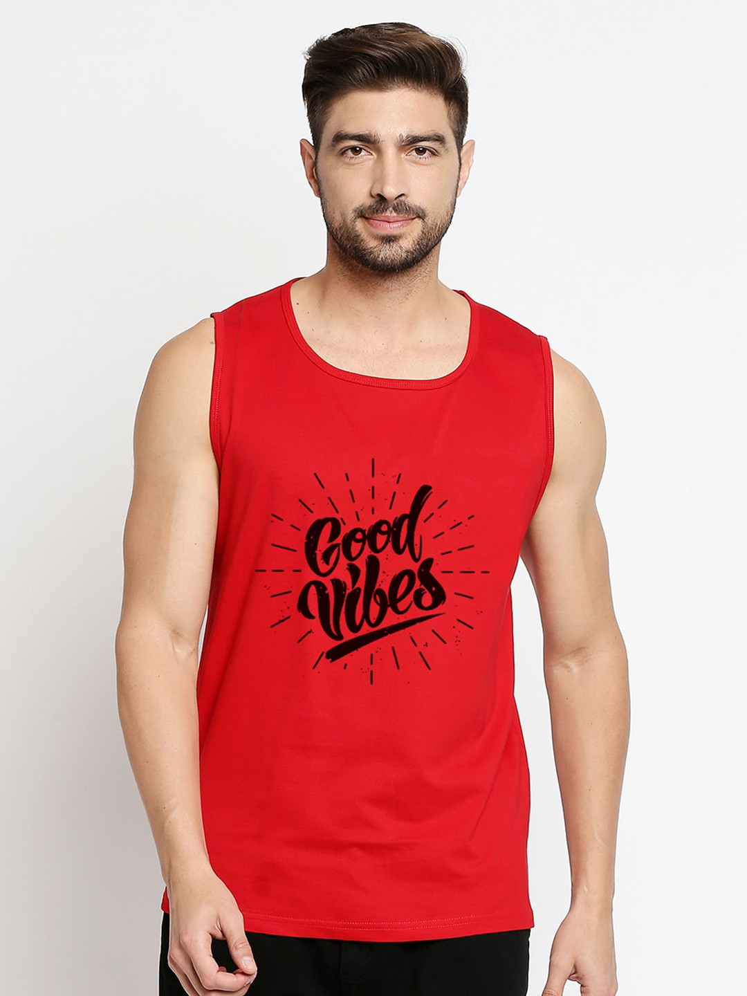 Blacksmith Men Red Typography Printed Training or Gym T-shirt