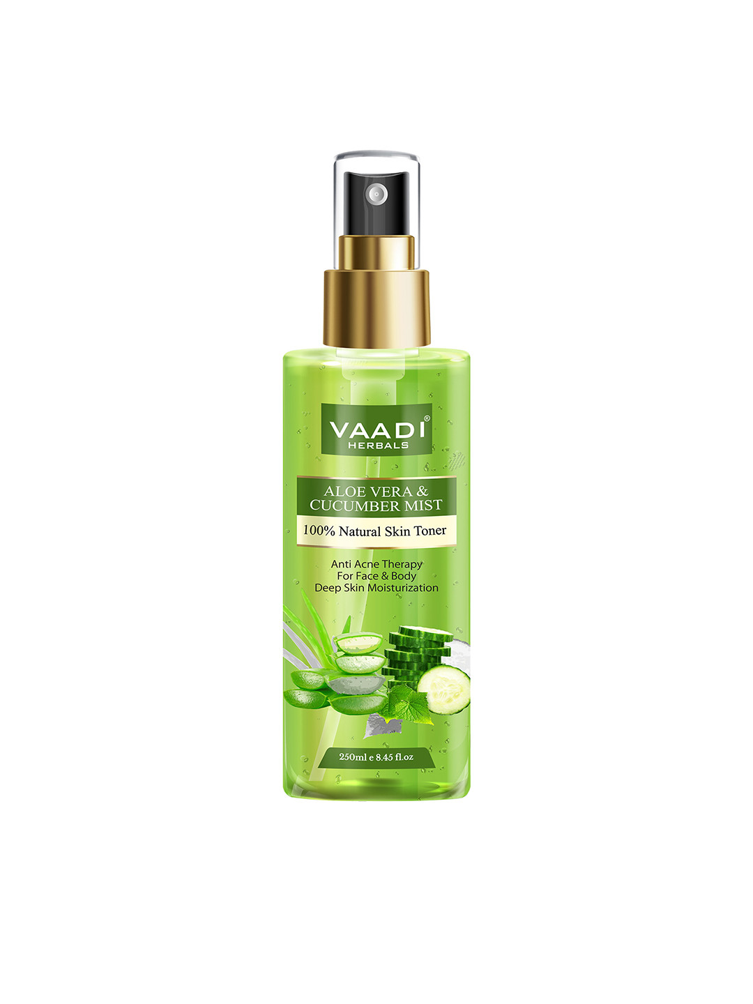 Vaadi Herbals Aloe Vera & Cucumber Mist Natural Skin Toner - 250 ml