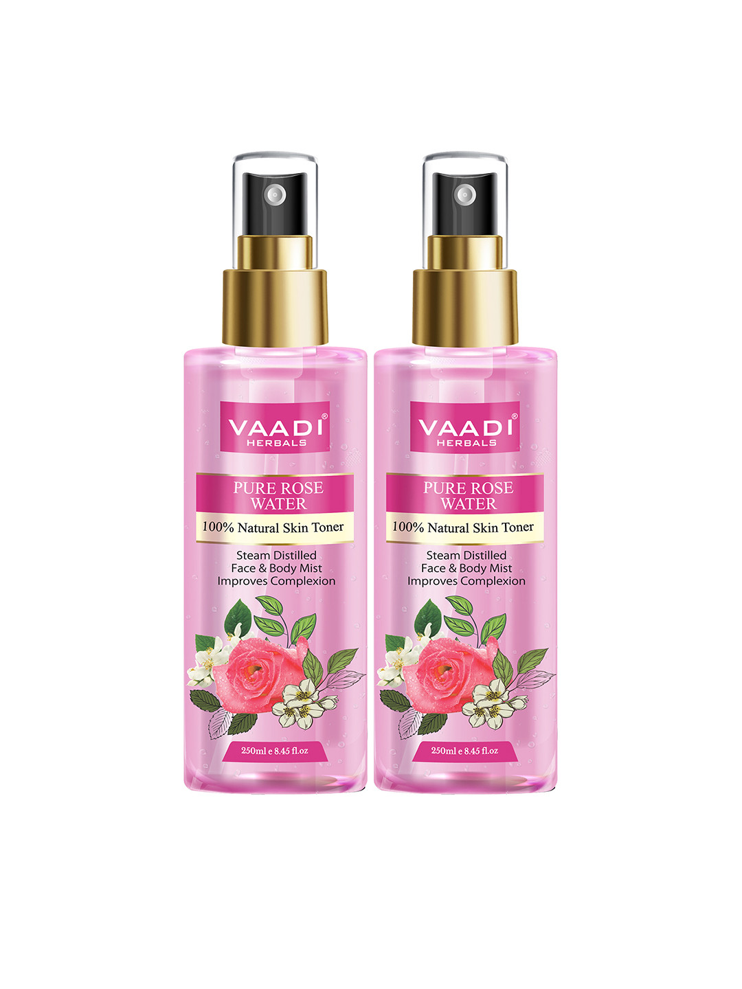 Vaadi Herbals Set of 2 Rose Water Natural & Pure Skin Toner 250 ml each