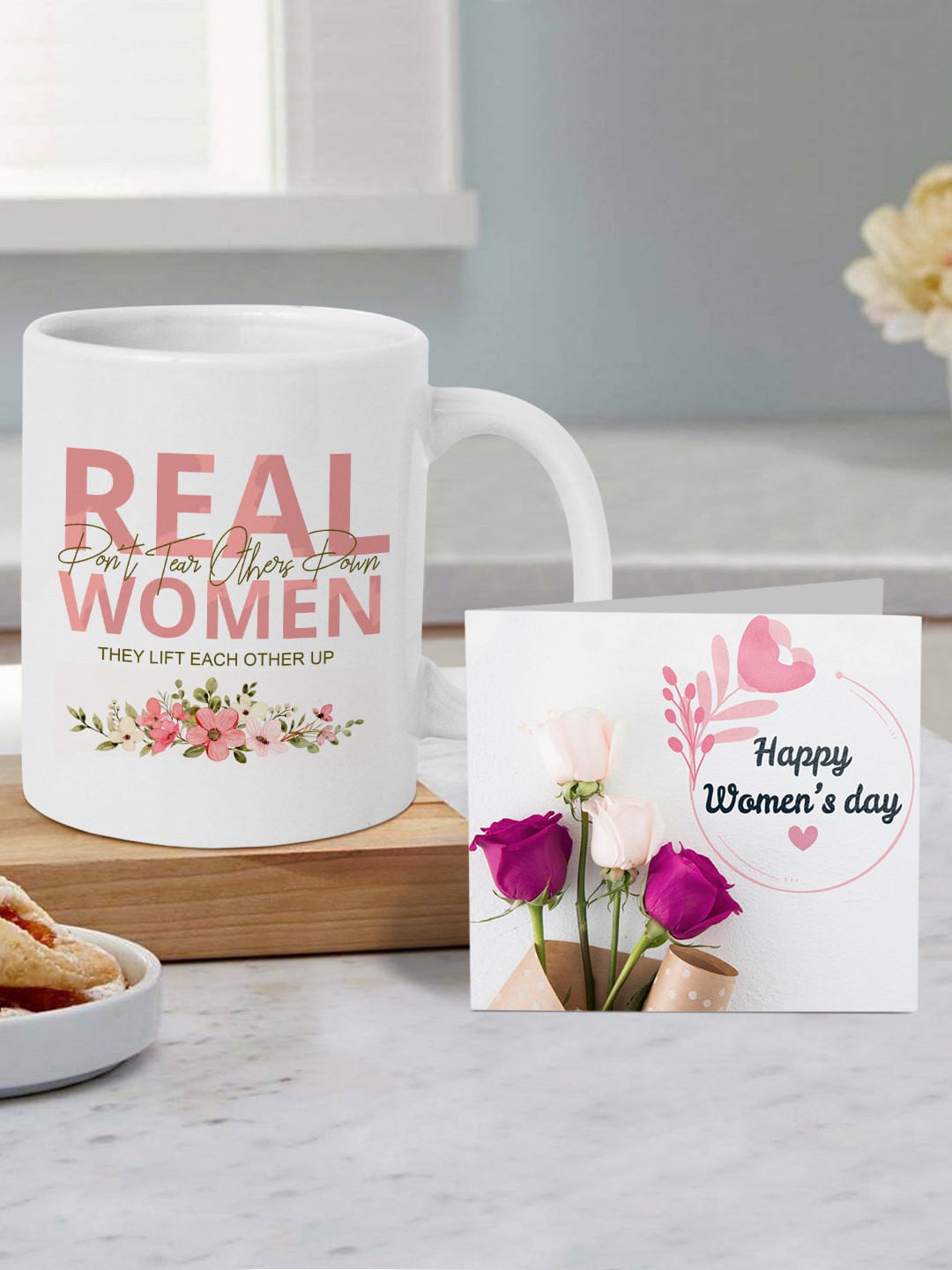 TIED RIBBONS White & Black Quote Printed Coffee Mug With Card Gift Set