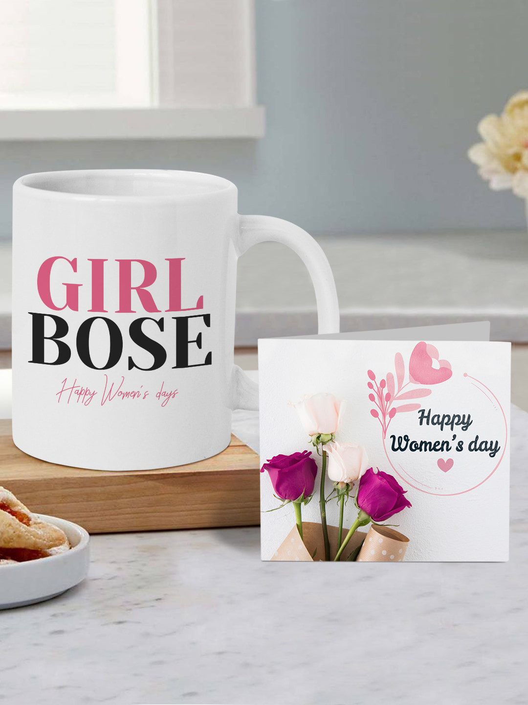 TIED RIBBONS Womens Day Special Printed Coffee Mug with Card Gift Set