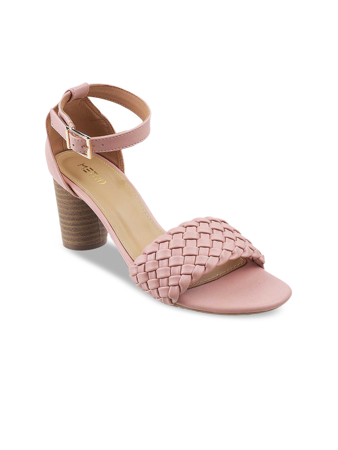 Metro Pink Block Sandals with Buckles