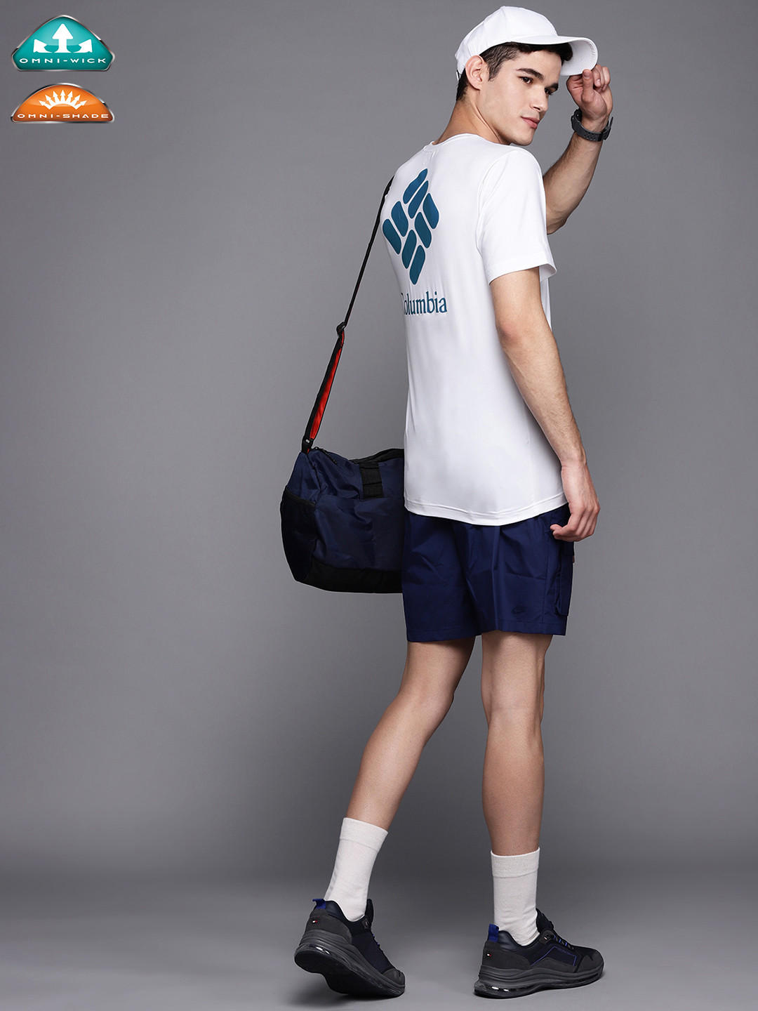 Columbia Brand Logo Print Slim Fit Omni- Wick Tech Trail Graphic Tshirt