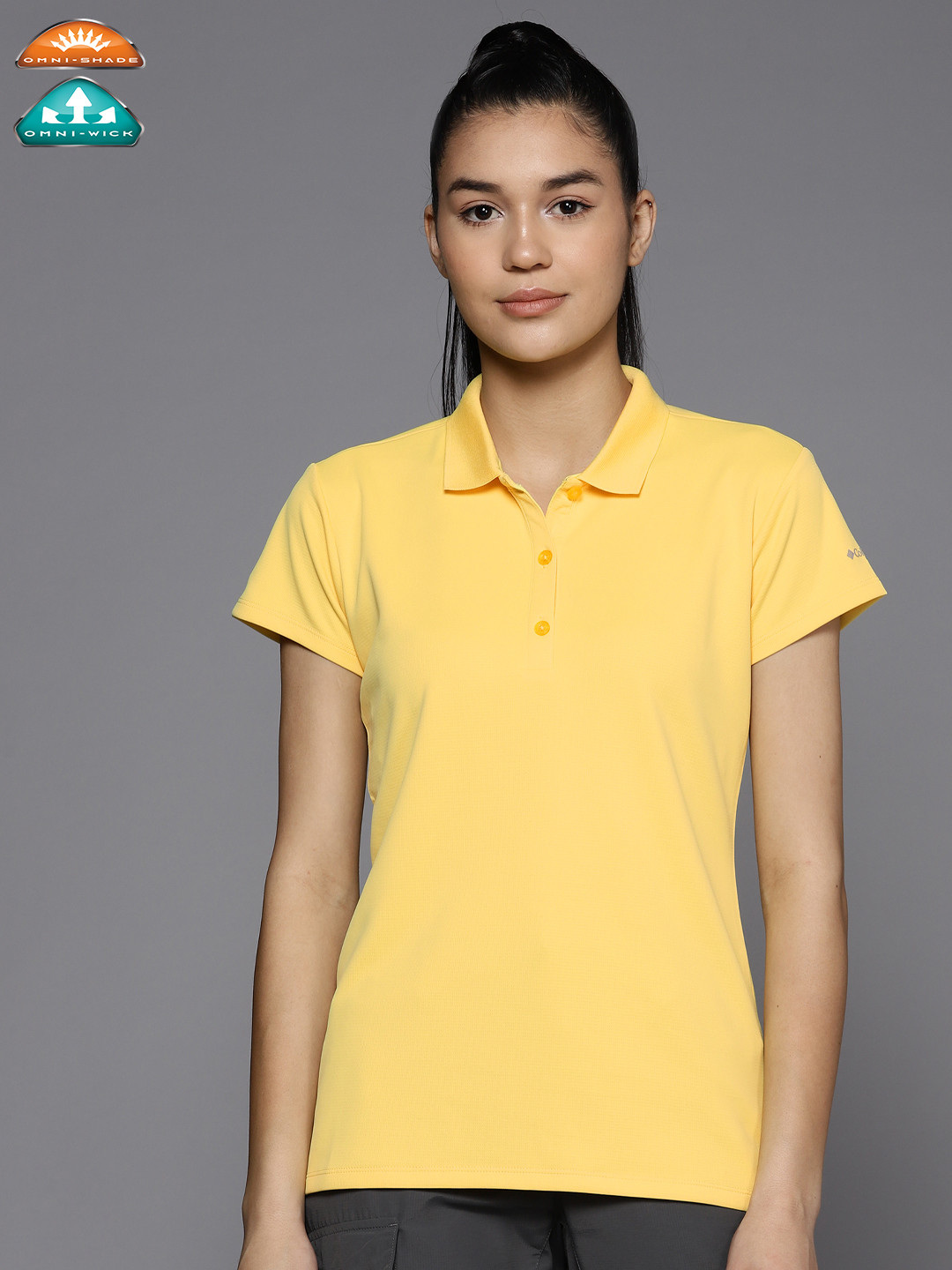 Columbia Women Solid Innisfree Polo UPF-50 Shirt